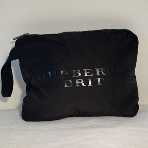 Burberry Brit nylon large pouch toiletries bag unisex black